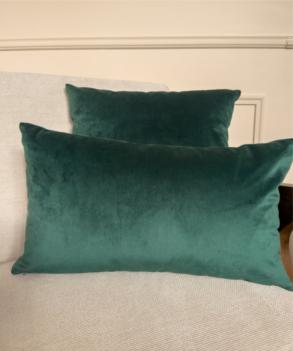 Coussin en velours couleur sapin #couleur_sapin