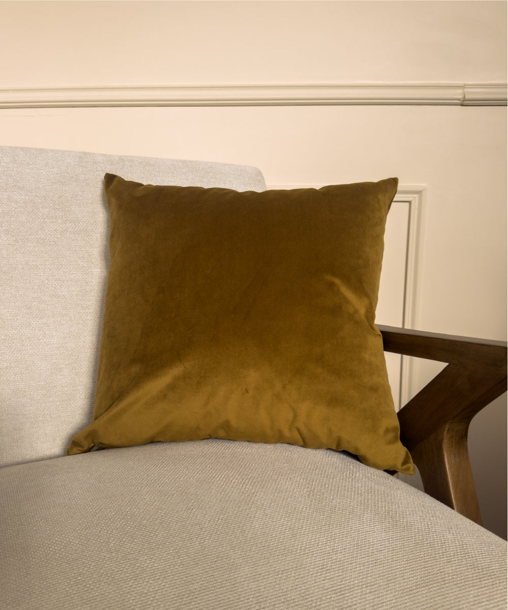 Coussin en velours couleur bronze #couleur_bronze