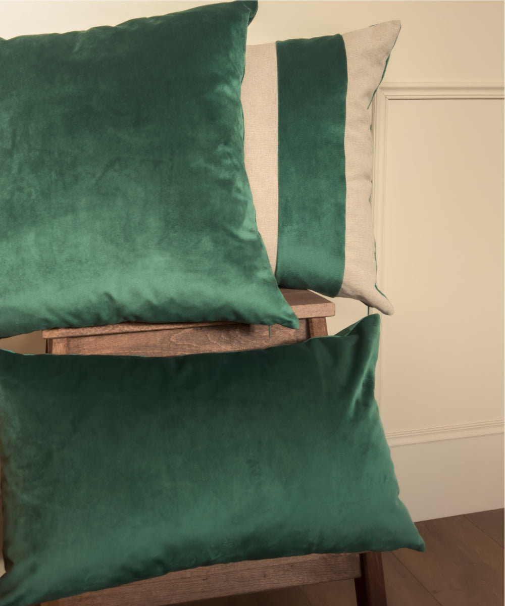 Coussin en velours couleur sapin #couleur_sapin