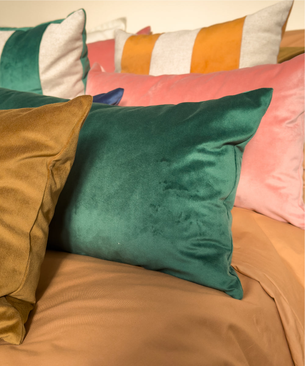 Coussin en velours couleur sapin #couleur_sapin