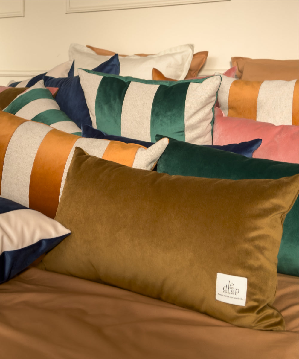 Coussin en velours couleur sapin #couleur_sapin