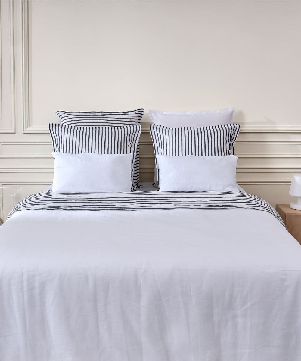 Taies d'oreiller en lin lavé français - Coloris blanc - le drap français