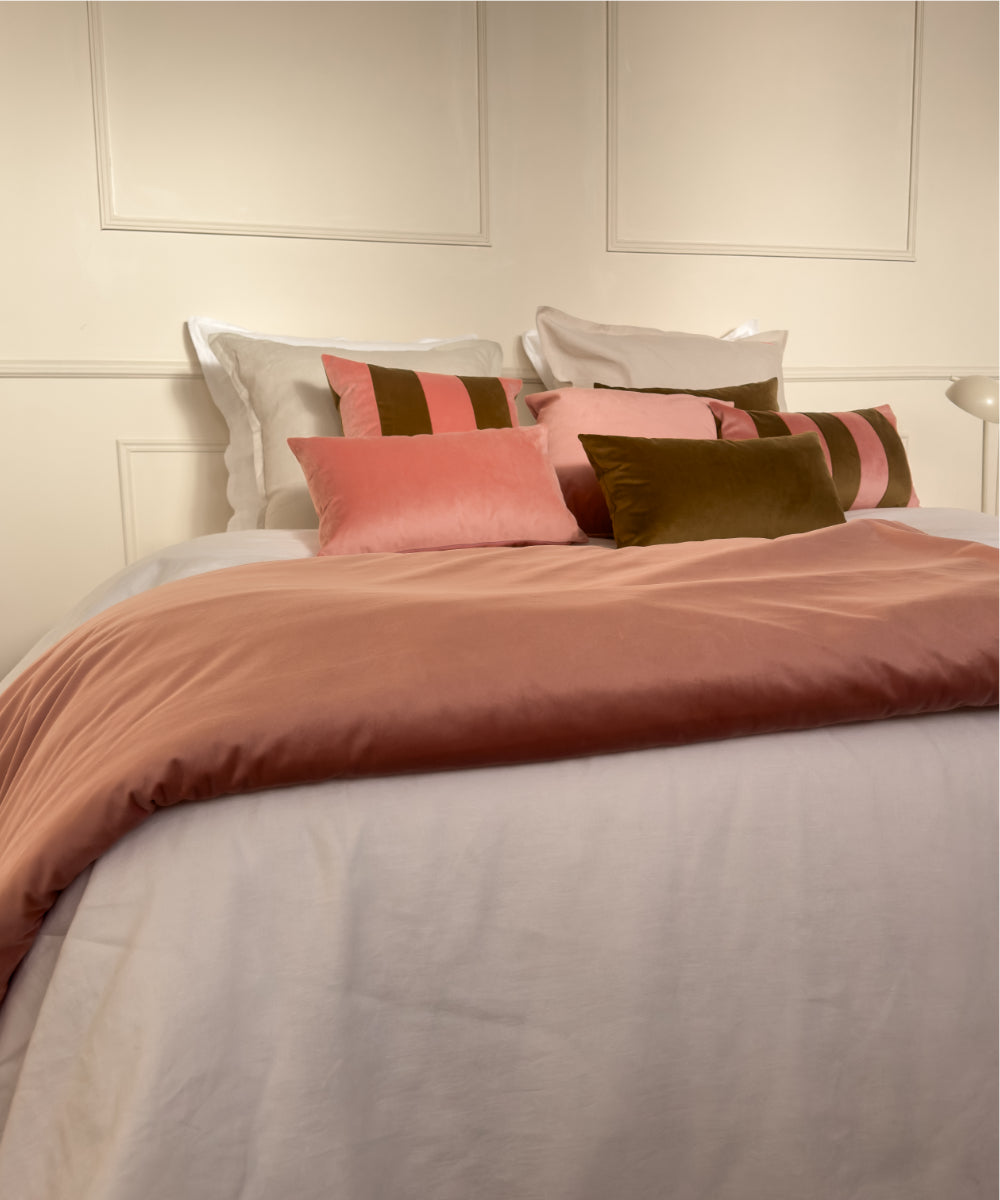 La décoration - Le drap français - Plaid en velours Rose 140x200