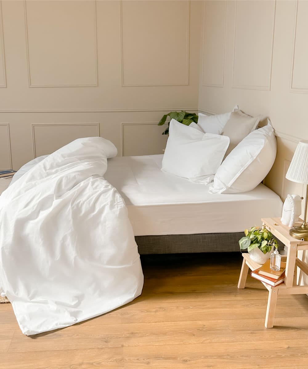 Drap-housse en percale de coton BIO - Coloris blanc - le drap français