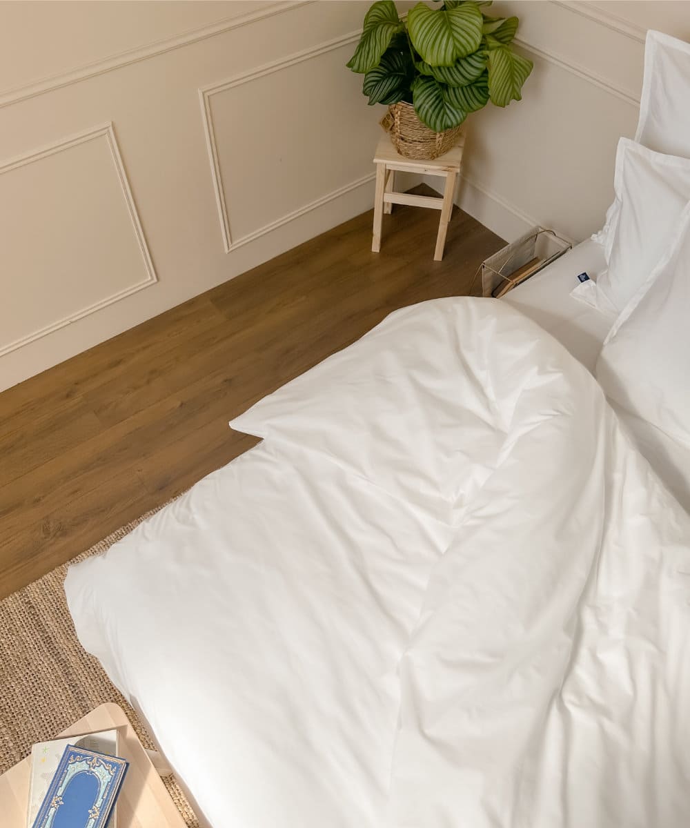 Drap-housse en percale de coton BIO - Coloris blanc - le drap français #couleur_blanc