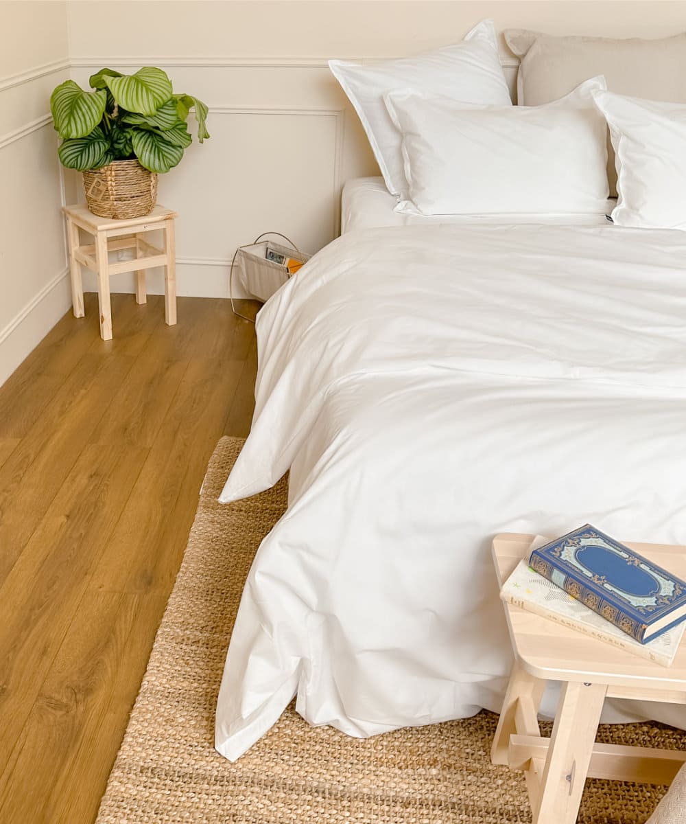 Parure de lit en percale de coton bio - Coloris Blanc - Le drap français #couleur_blanc