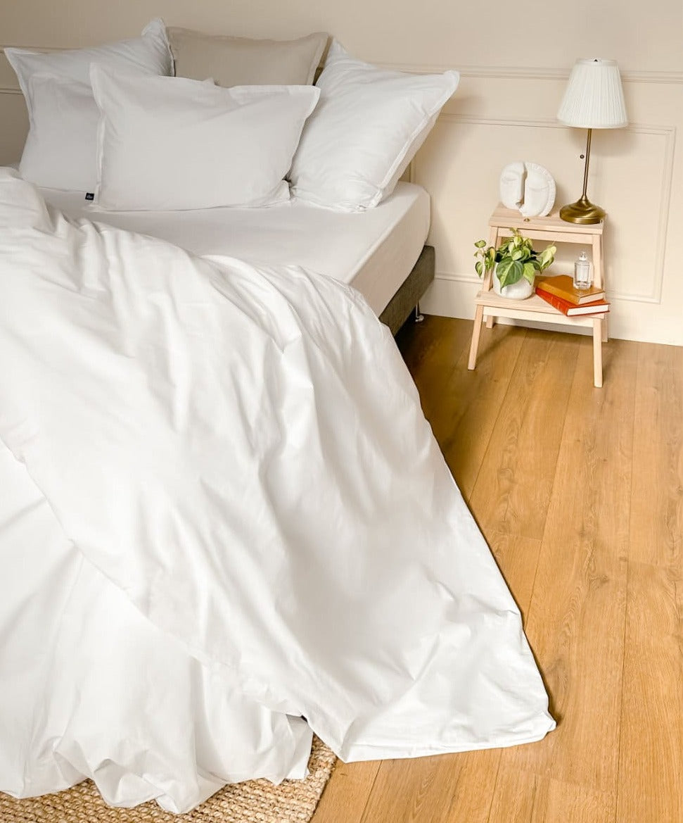 Drap-housse en percale de coton BIO - Coloris blanc - le drap français #couleur_blanc