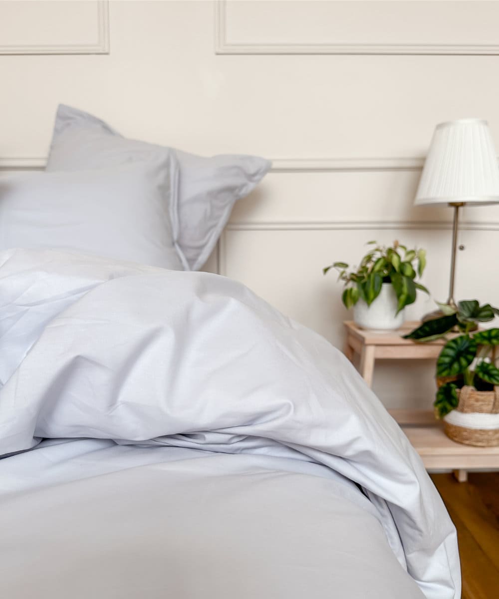 Taies d'oreiller en percale de coton BIO - Coloris gris clair - Le Drap Français