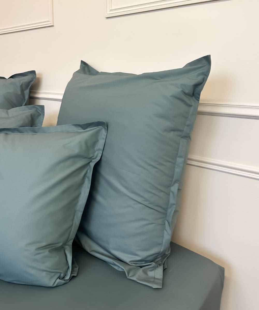 Taies d'oreiller en percale de coton BIO - Coloris sapin - Le Drap Français