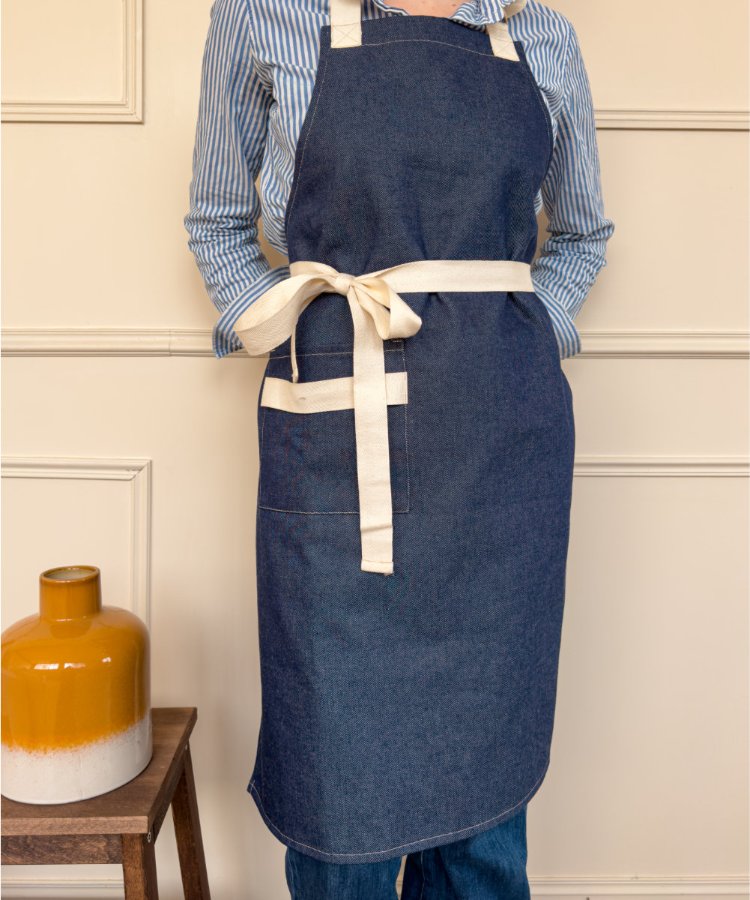 Tablier Français en denim - fabriqué au coeur des vosges - 100% coton - Le Drap français