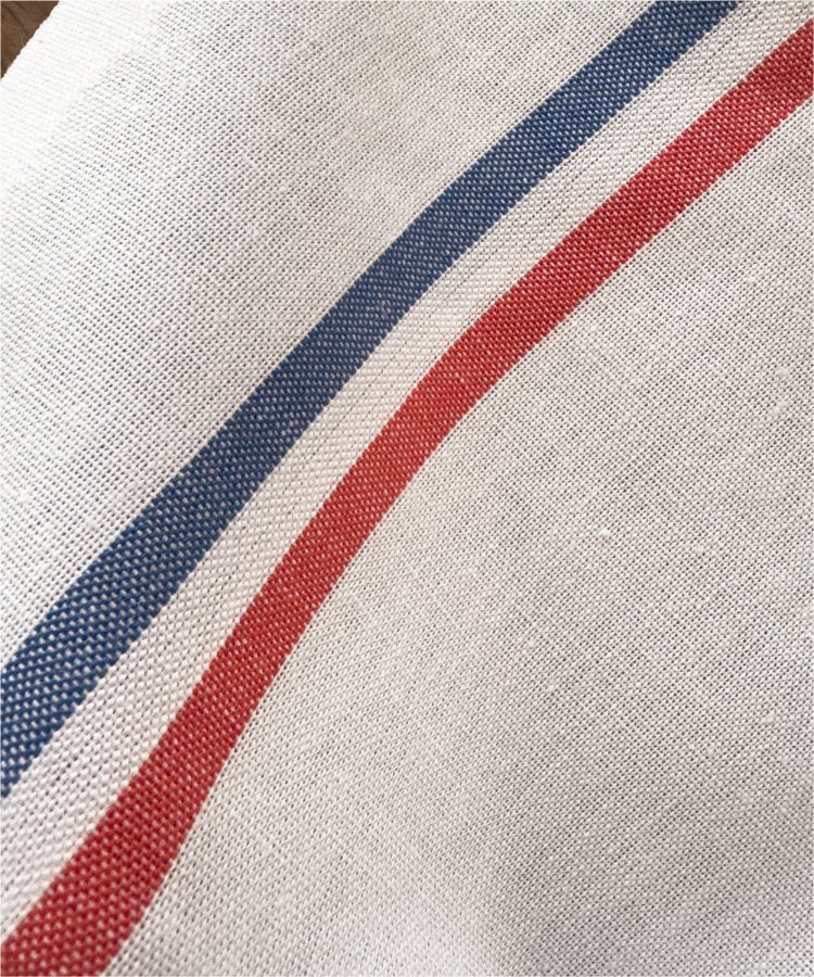 Torchon Français fabriqué dans les Vosges -100 % Coton - Blanc avec bandes "BLEU BLANC ROUGE" - linge de cuisine - Le Drap Français