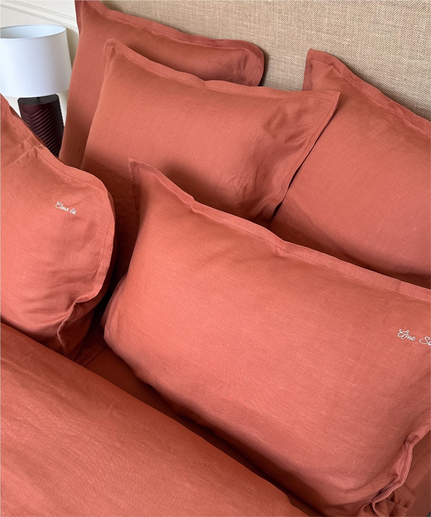 Lot de 2 taies d'oreiller Lin lavé français