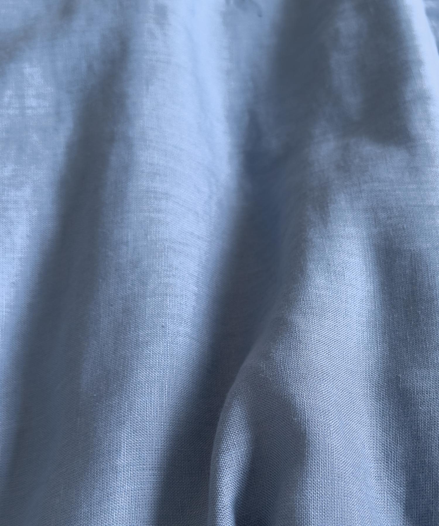 Texture lin lavé - Coloris bleu ciel - Le Drap français