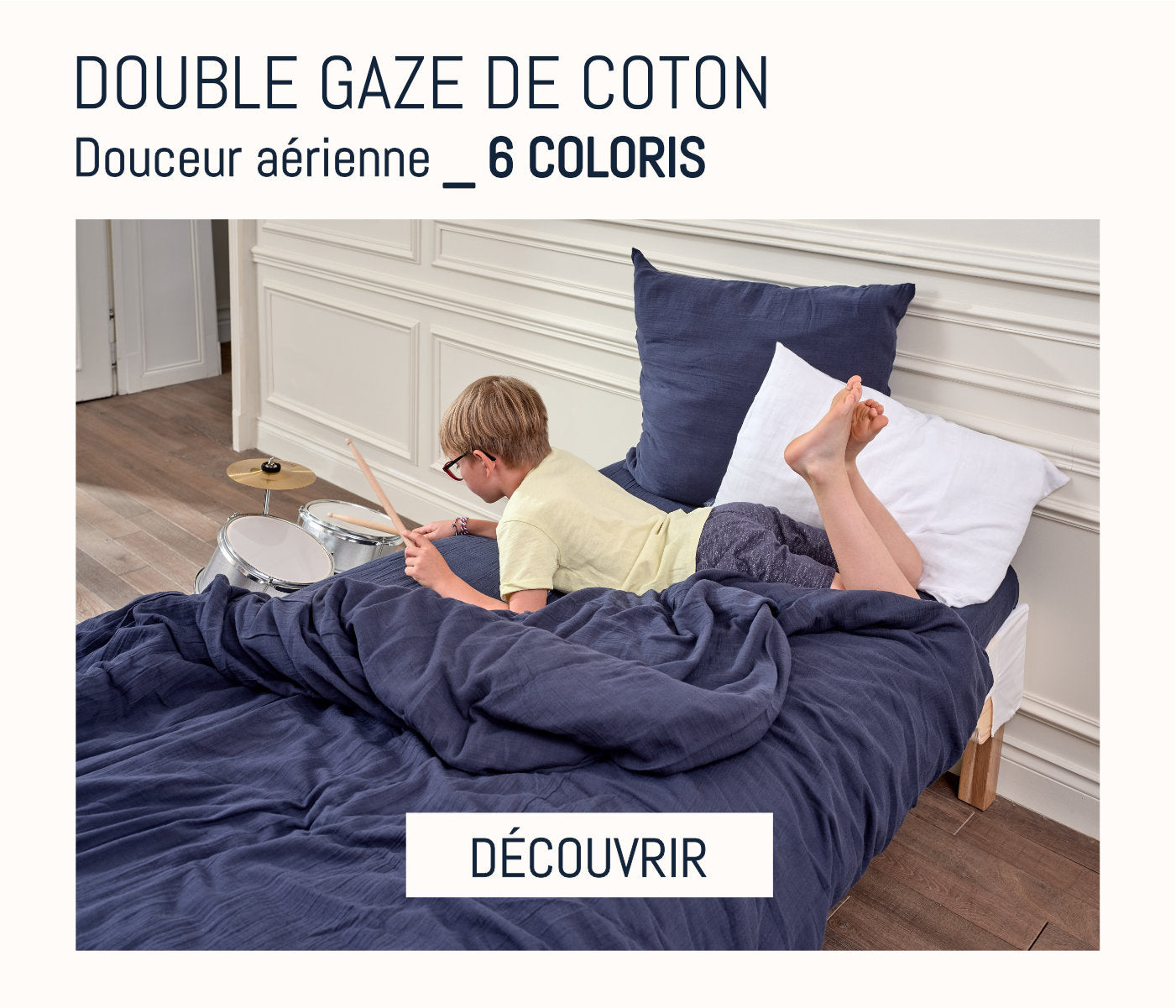 Linge de lit pour enfant en double gaze de coton  - le drap francais 