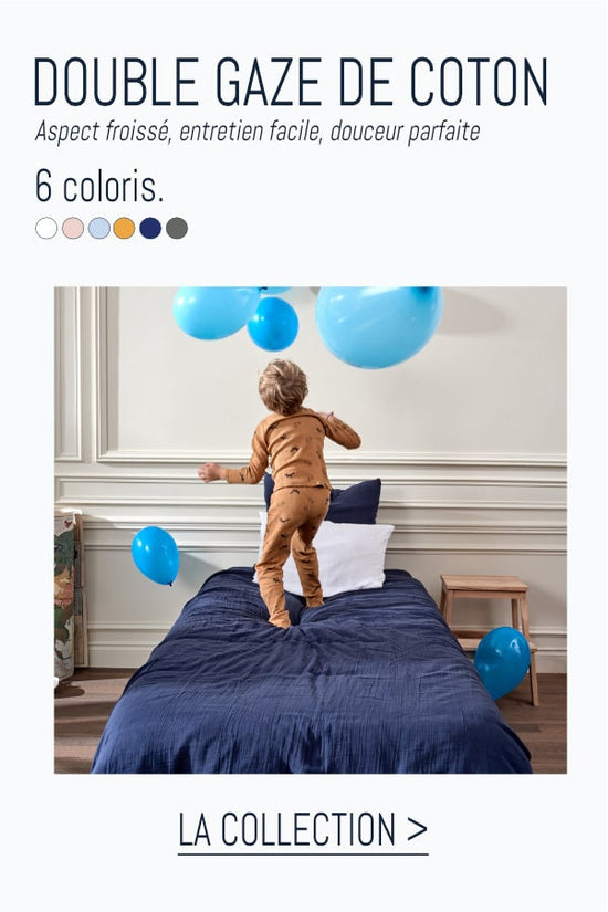 Collection de linge de lit en double gaze de coton pour les enfants