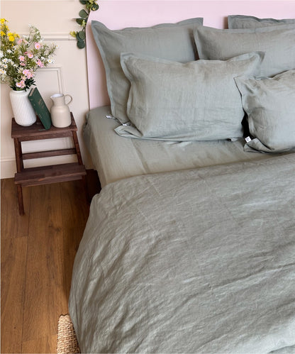 Drap-housse en lin - Bonnets 35 cm - Qualité premium - Le Drap Français