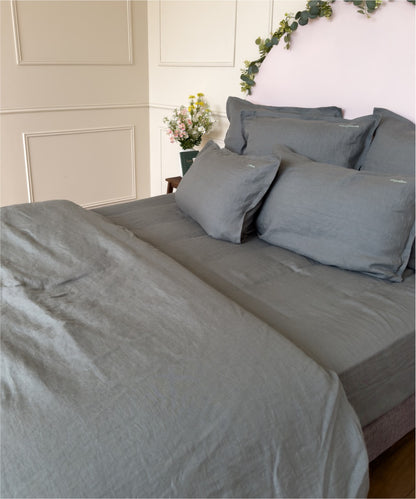 Drap-housse haut de gamme - Bonnets adaptés aux matelas épais - Lin lavé cultivé en Normandie - Le Drap Français