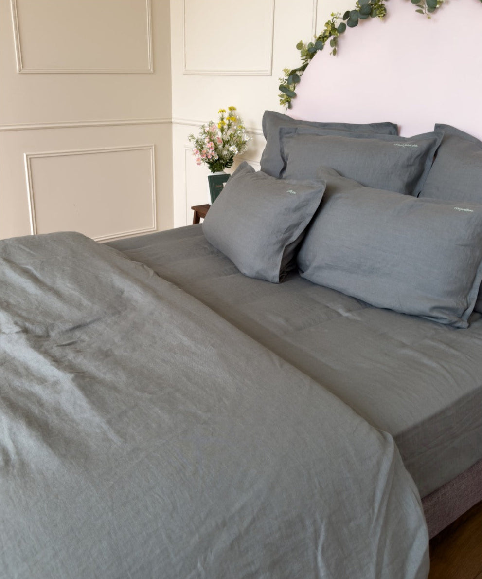 Drap-housse haut de gamme - Bonnets adaptés aux matelas épais - Lin lavé cultivé en Normandie - Le Drap Français 