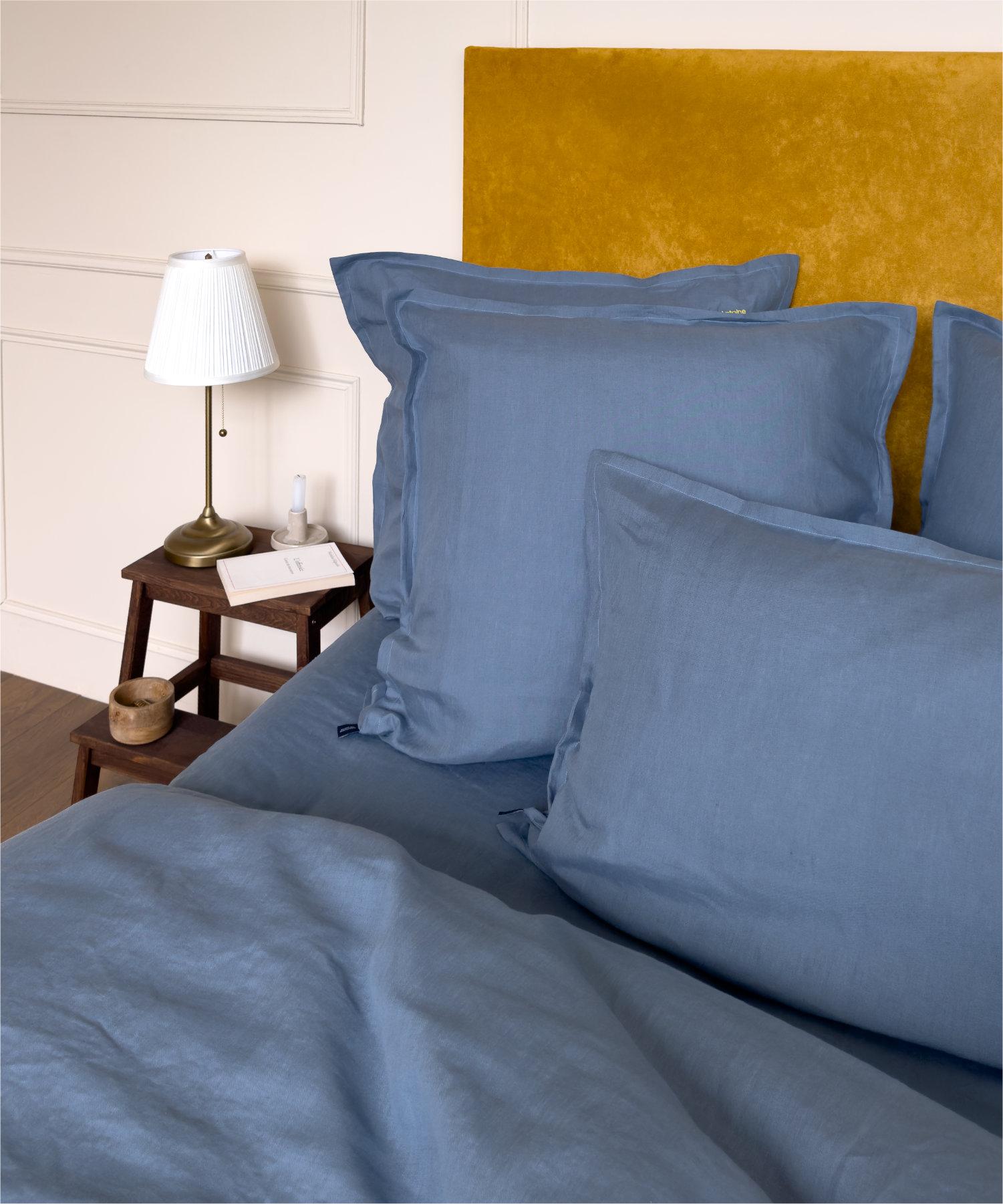 Housse de couette en lin lavé français - Coloris Ciel - Le Drap Français 