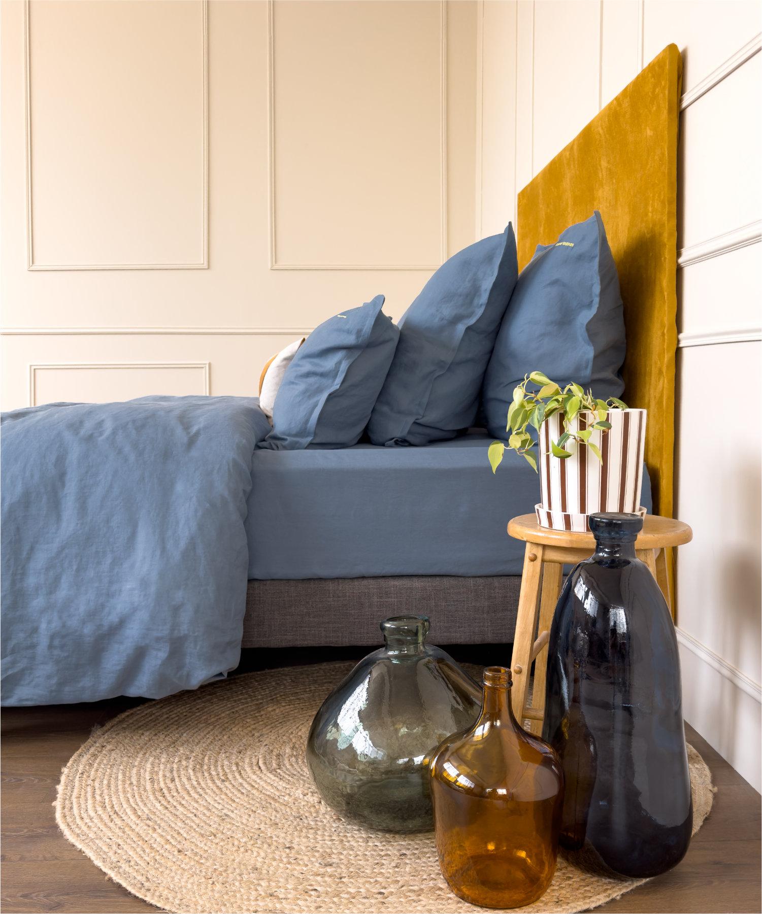 Housse de couette en lin lavé français - Coloris Ciel - Le Drap Français 