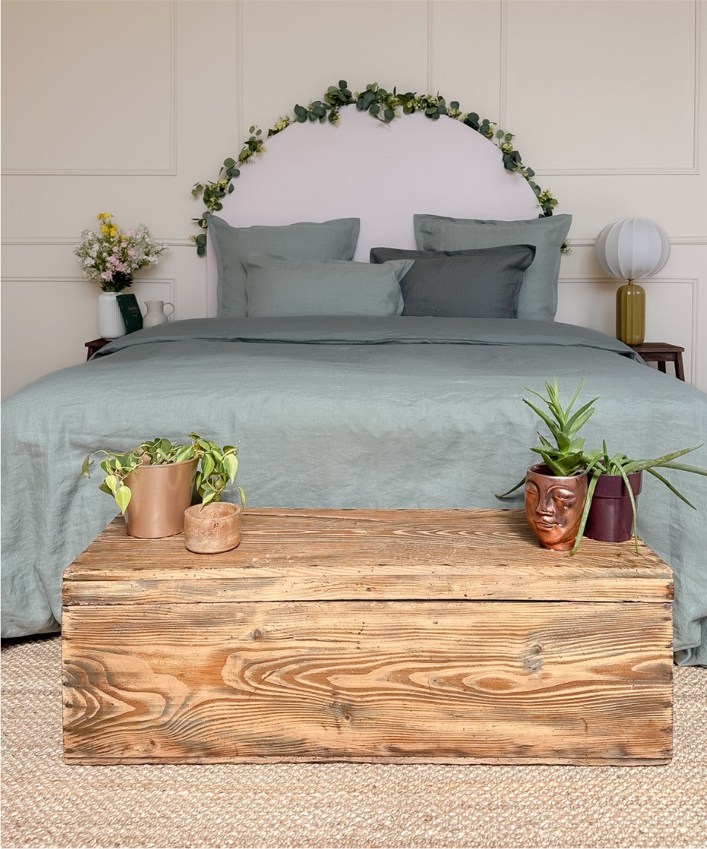 Housse de couette en lin lavé - Coloris Vert - Le Drap Français 