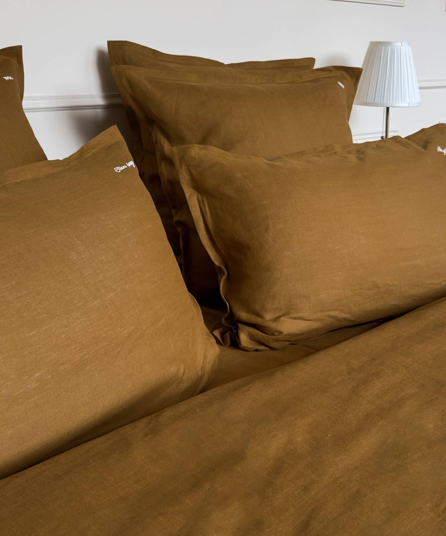 Linge de lit en lin - Parure : housse de couette, drap et taie - Coloris bronze - le drap français 