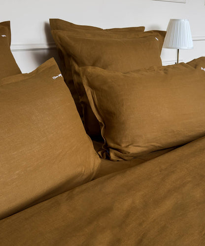 Linge de lit en lin - Parure : housse de couette, drap et taie - Coloris bronze - le drap français 