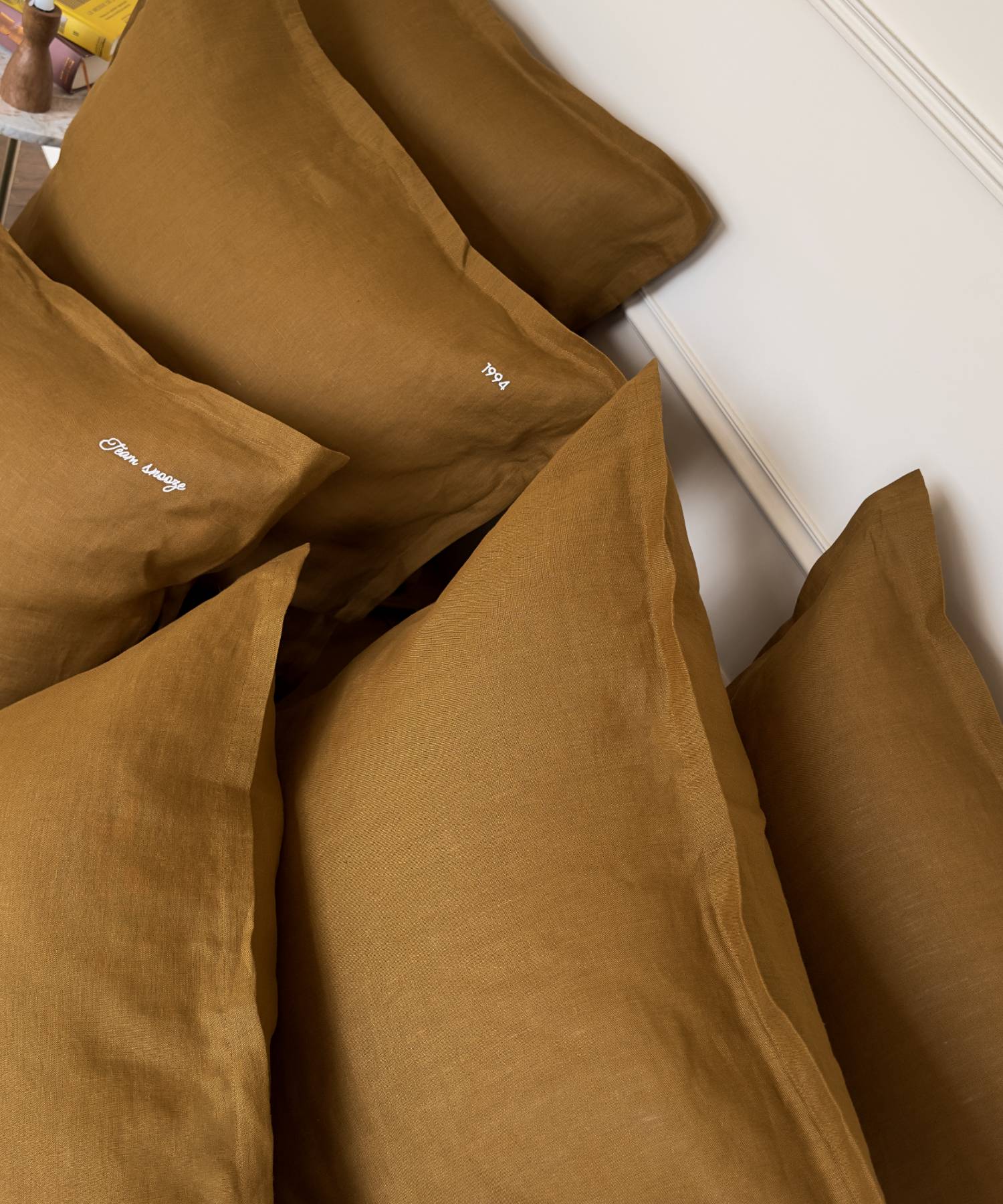 Linge de lit en lin - Parure : housse de couette, drap et taie - Coloris bronze - le drap français 