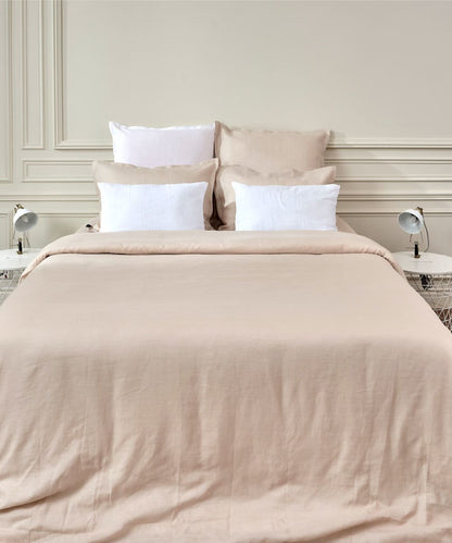 Housse de couette en lin lavé français - Coloris beige - Le Drap Francais 