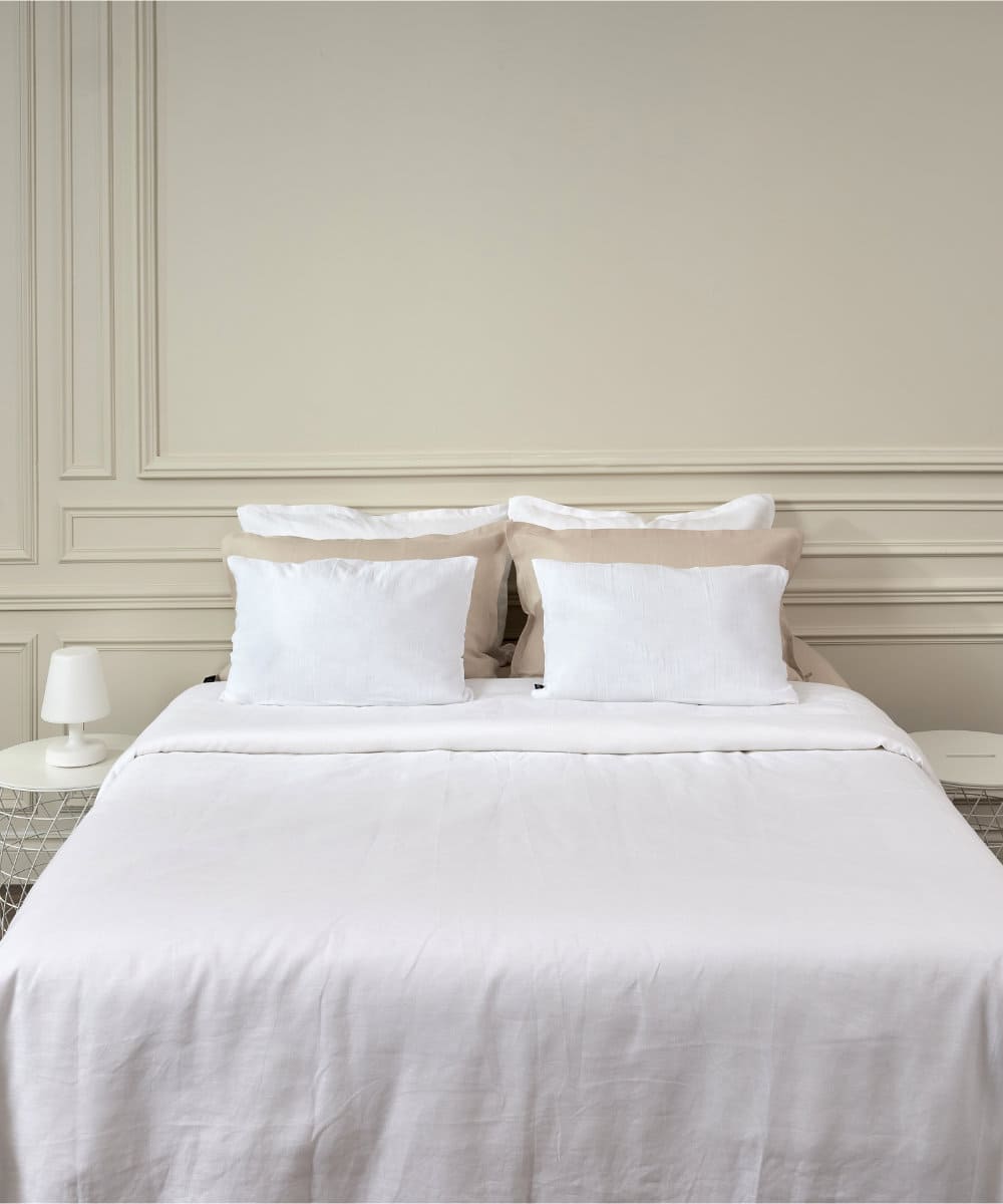 Housse de couette en lin lavé français - Coloris blanc - Le Drap Français 