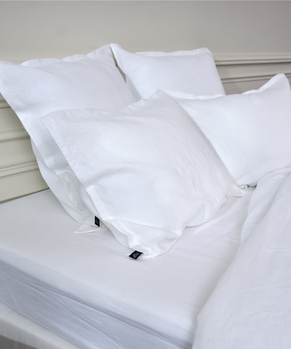 Housse de couette en lin lavé français - Coloris blanc - Le Drap Français 