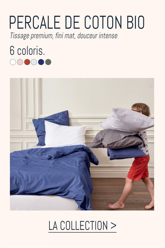 Collection de linge de lit en percale de coton bio pour les enfants
