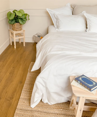 Drap plat en percale de coton bio - Coloris blanc - le drap français