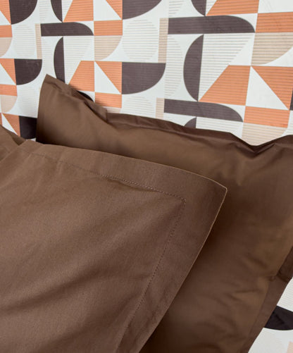 Taies d'oreiller en percale de coton BIO - Coloris brun chocolat - Le Drap Français  